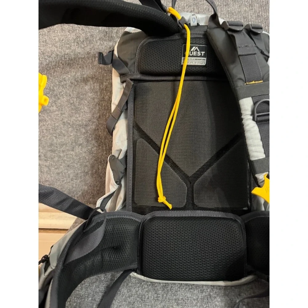 Quest Expedition 45L Pack Hiking Backpack Grey Black Yellow Outdoor Daypack - Picture 5 of 10